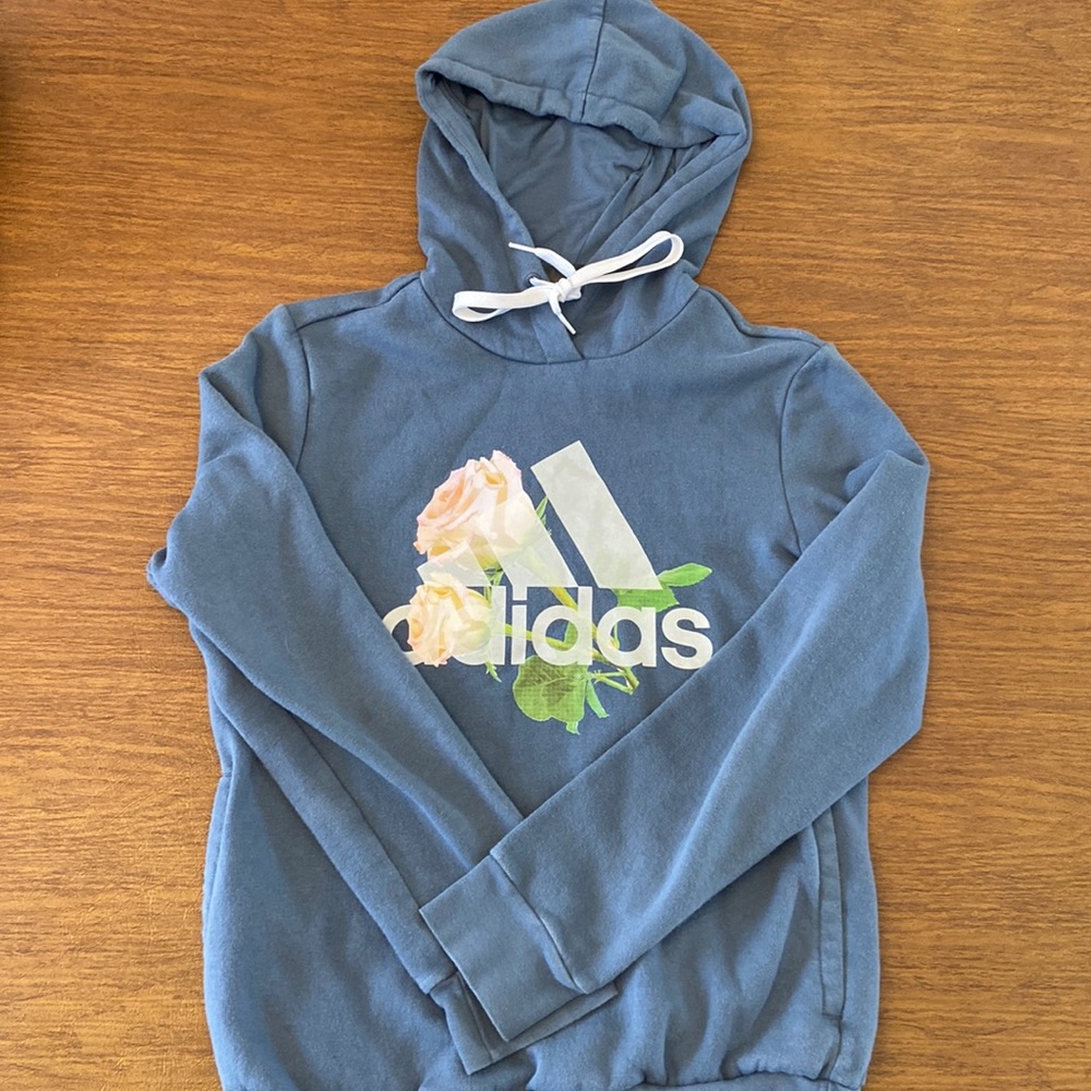 Blue adidas hoodie Medium